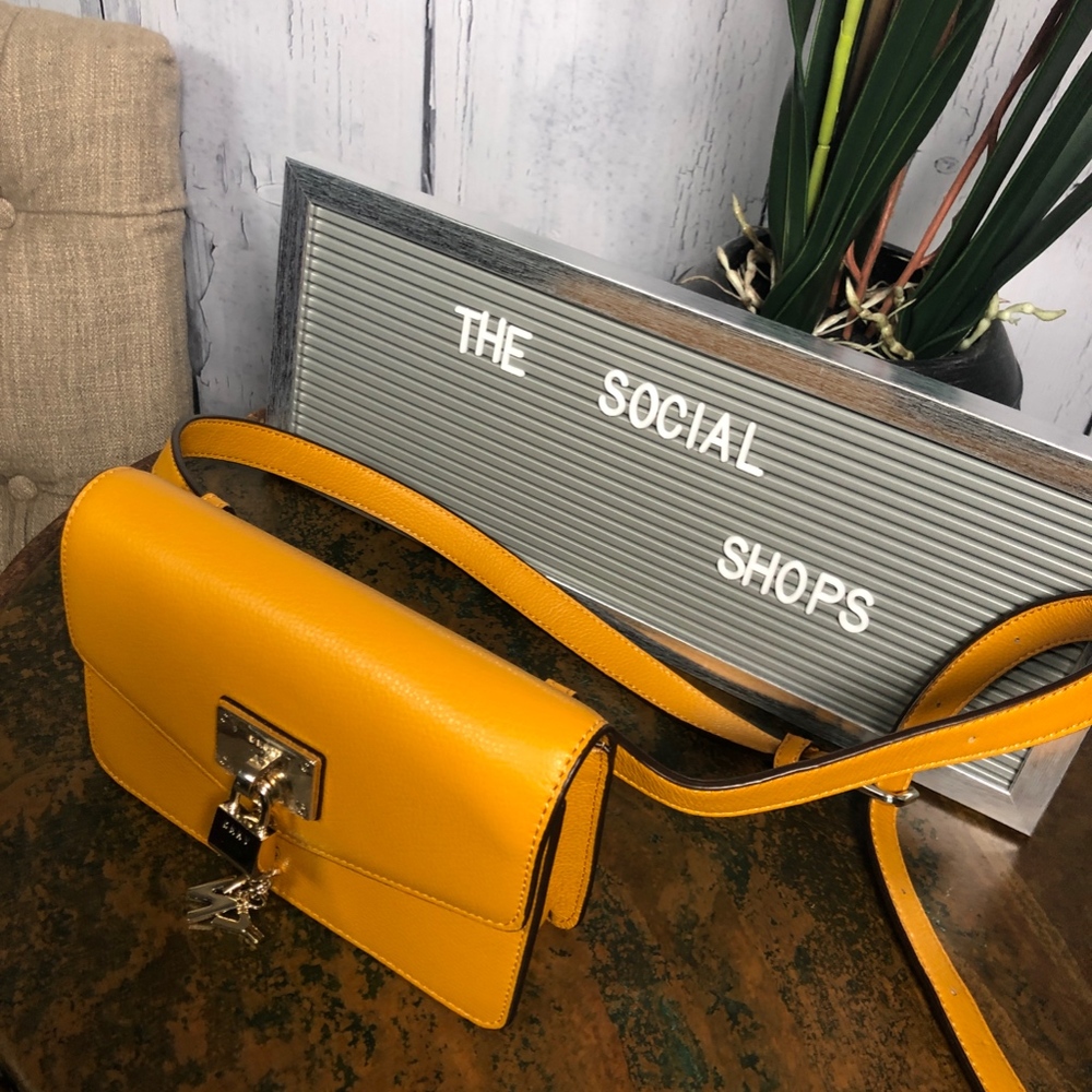 DKNY Elissa Leather Belt Bag Yellow/Marigold NWOT - Picture 3 of 11